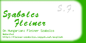 szabolcs fleiner business card